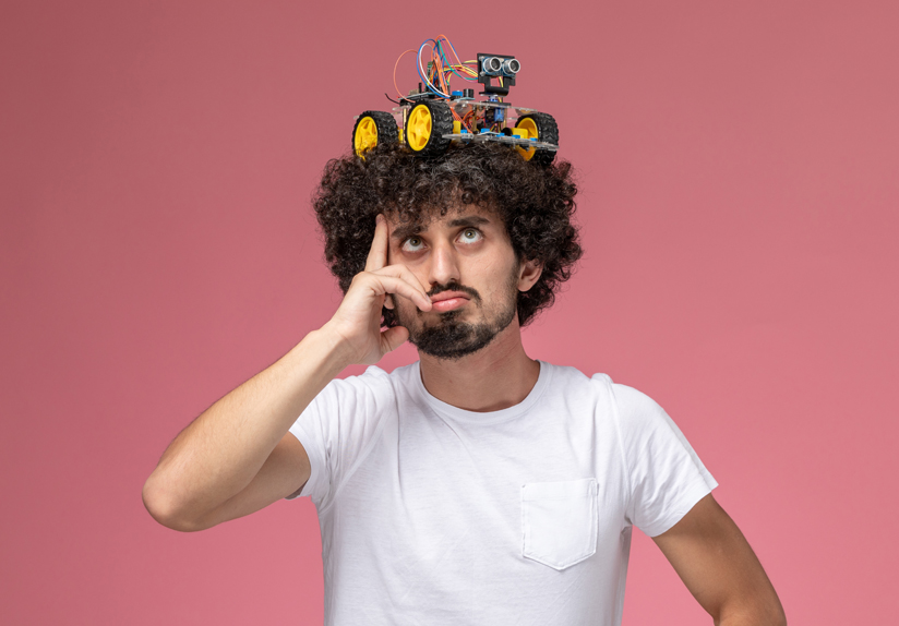 electronic innovation on his head