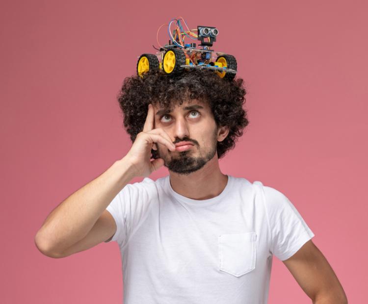 electronic innovation on his head