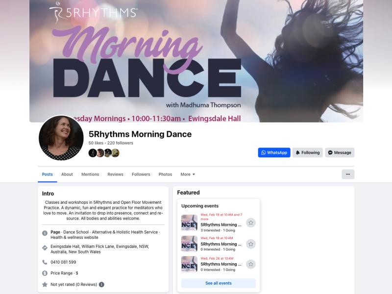 Morning Dance Facebook Page